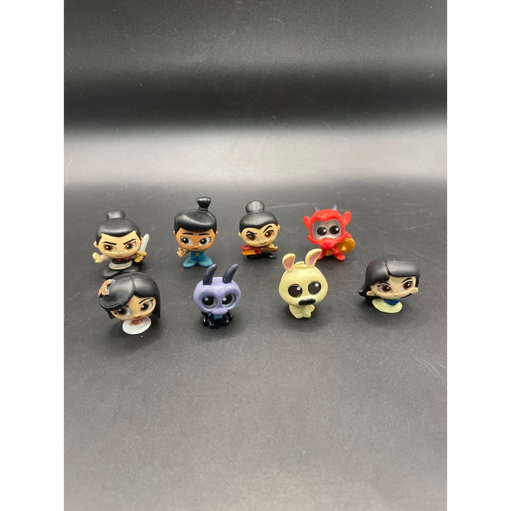 Disney Doorables Mulan Series Lot 8 Figures Mulan Li Shang Mushu Cri-Kee Mini